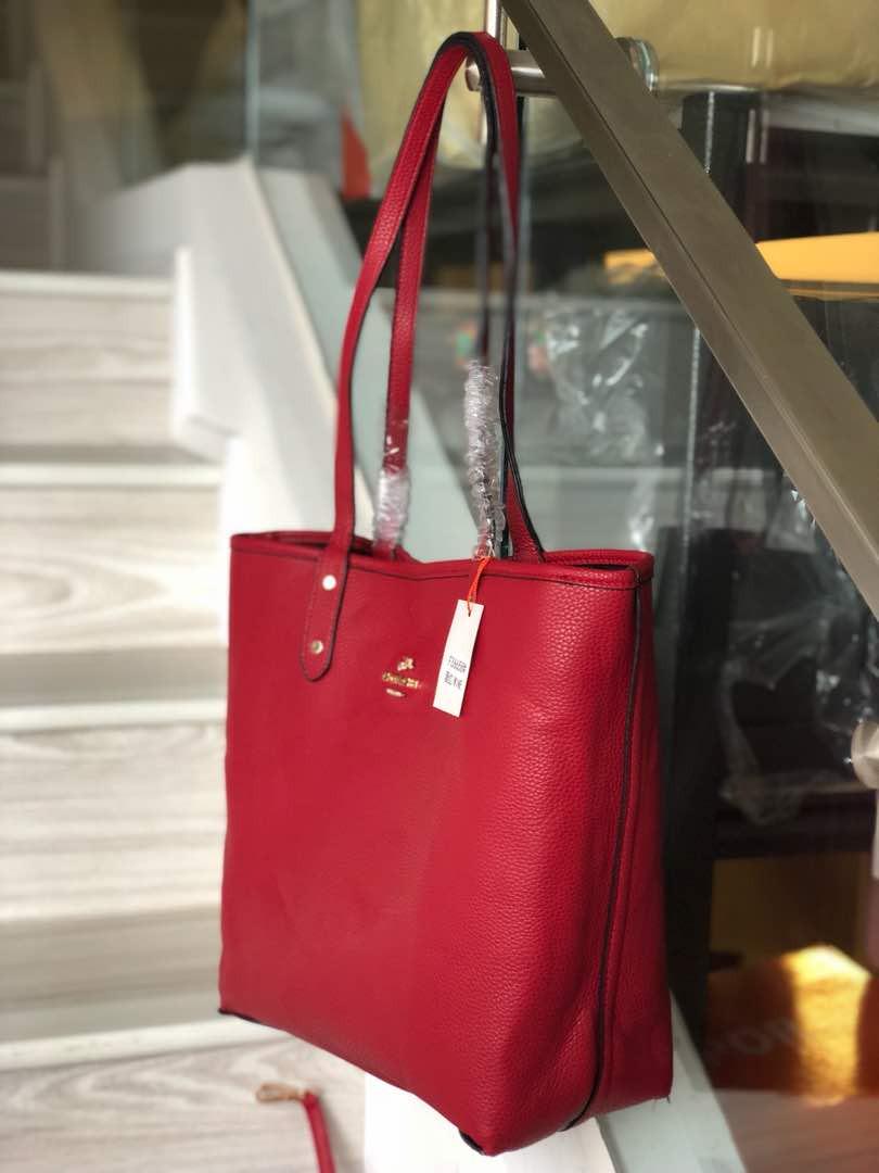 Coach reversible tote red on sale