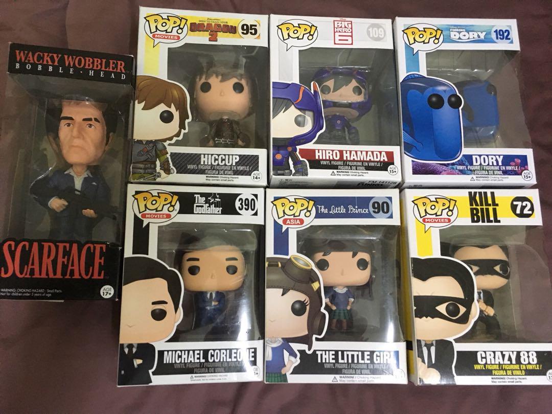 Funko Pop (Scarface, Kill Bill, Godfather, Little Prince, Big Hero