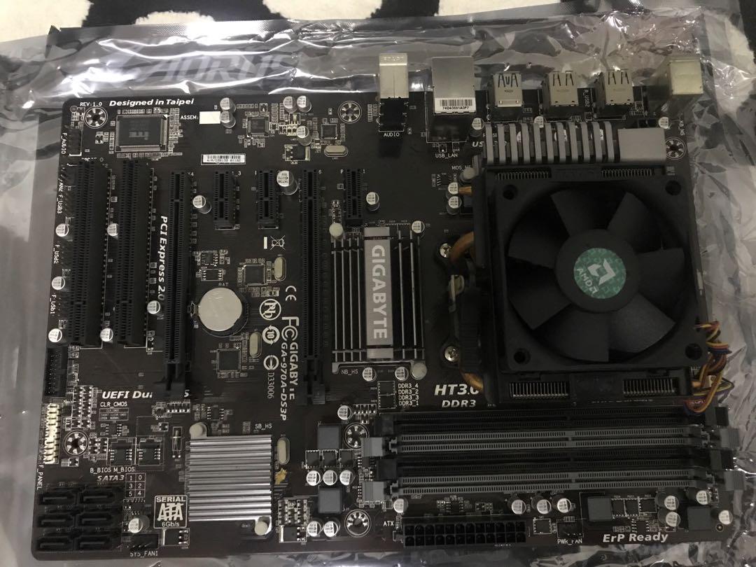Gigabyte GA970ADS3P motherboard amd 3+ socket. With FX6350 cpu. Sell