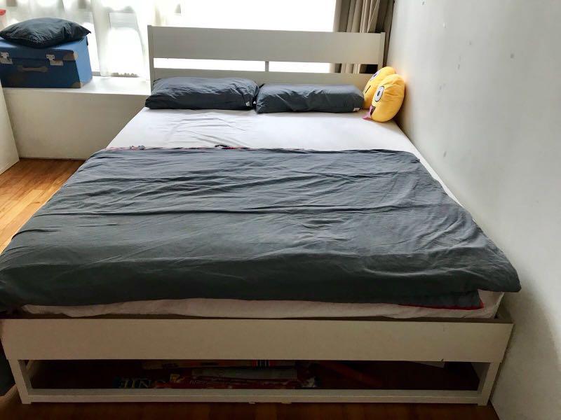 Ikea Queen Size Bed Frame Second Hand, Queen Size Bed With Trundle Ikea