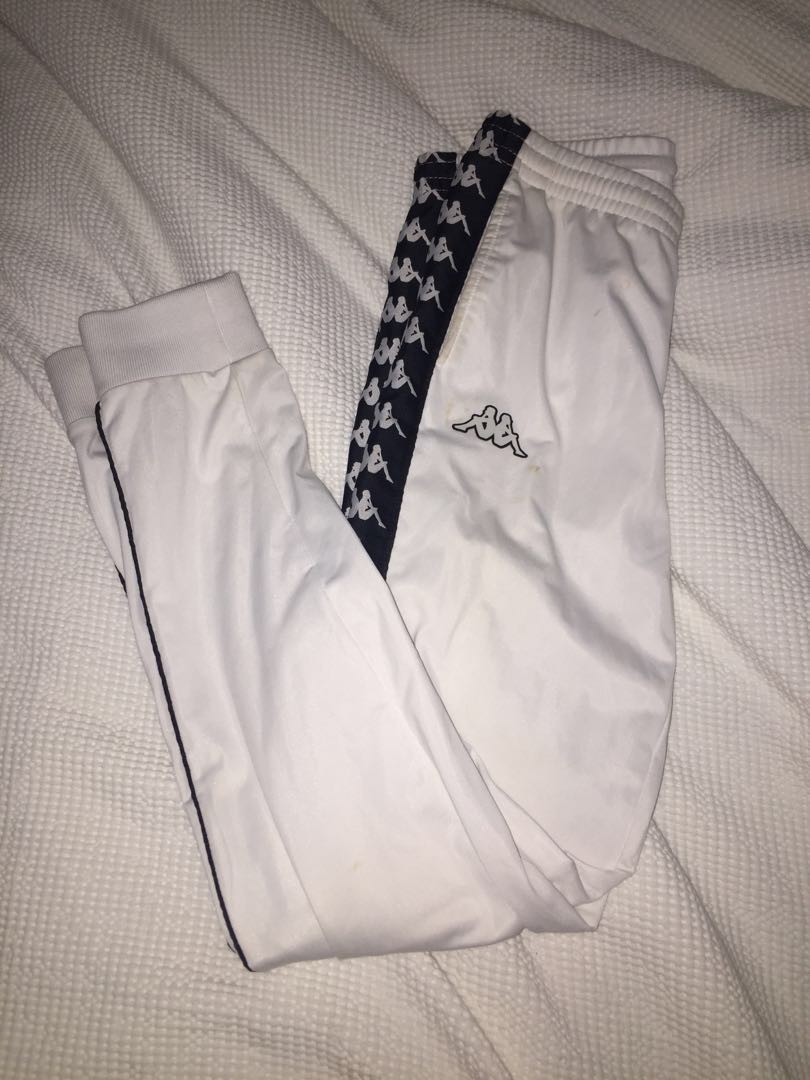 kappa white track pants