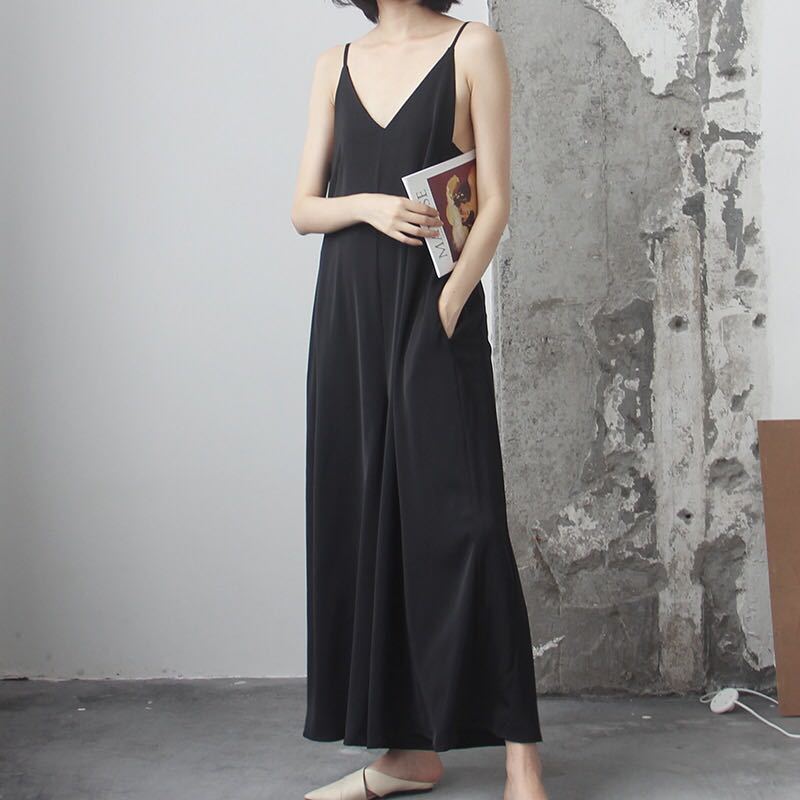 black maxi jumpsuit
