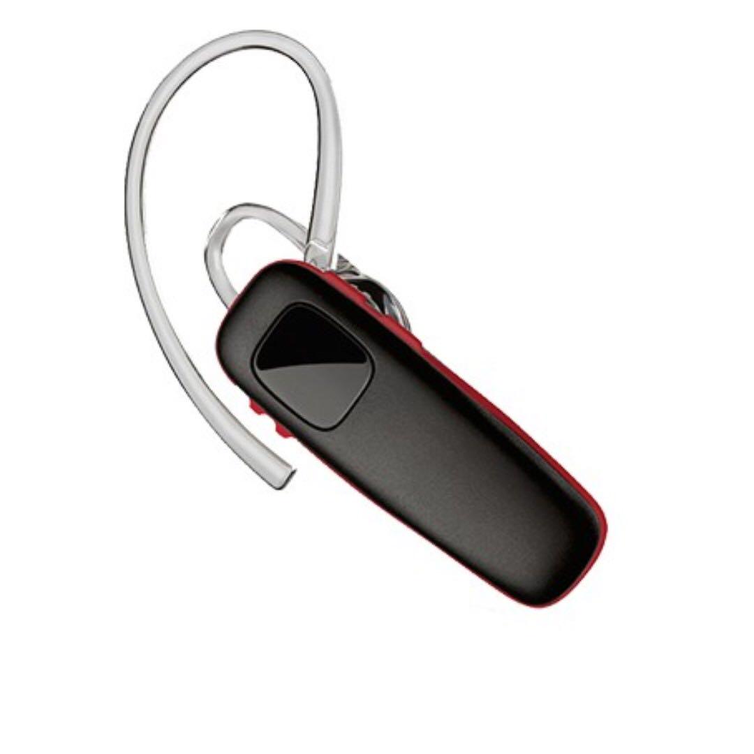 Plantronics M Bluetooth Headset Black Red Side Band