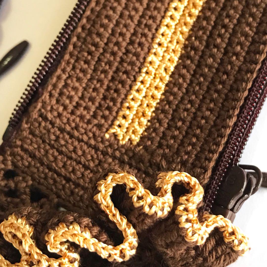 Handle Cover Crochet Handmade for LV SPEEDY 25 3035 ALMA Beige Pink Dark  brown