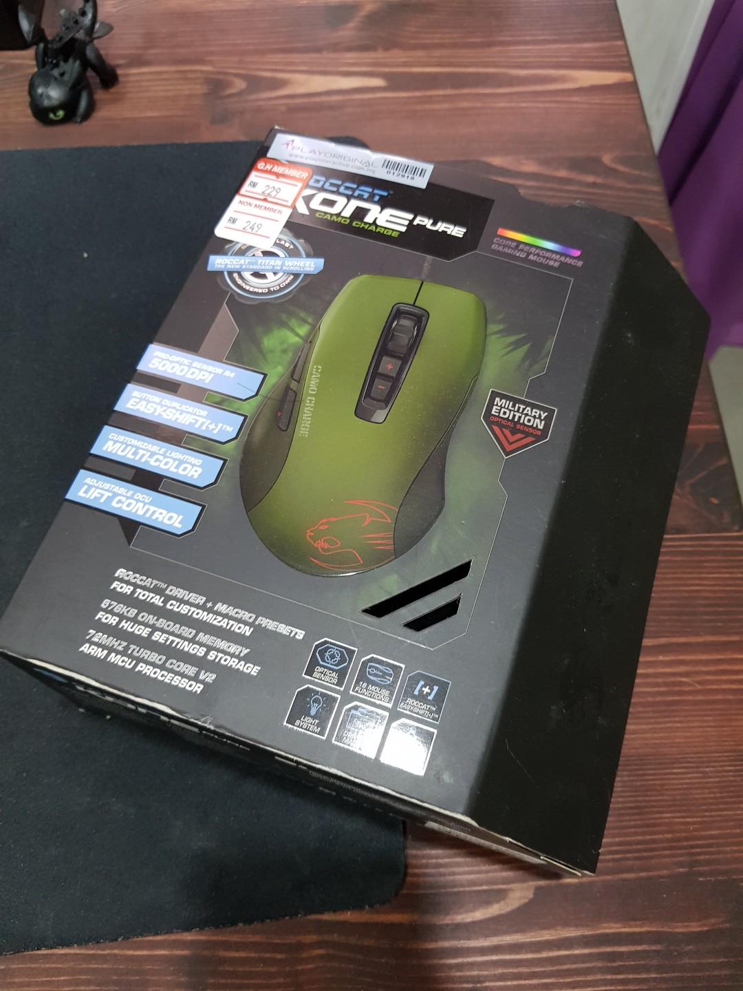 Roccat Kone Pure Military Edition Core Performance Gaming Mouse Electronics Computers On Carousell