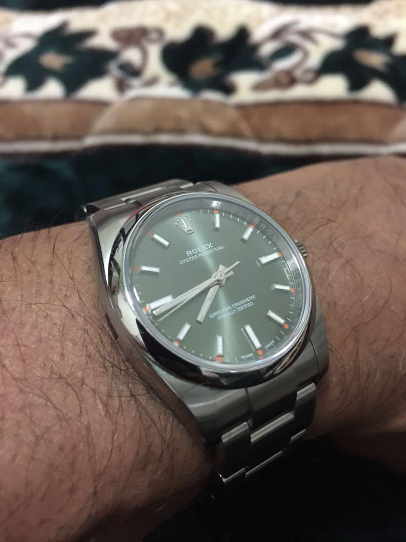 oyster perpetual 34 olive green