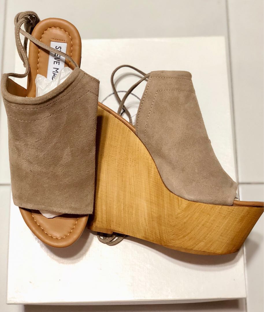 steve madden tie up wedges