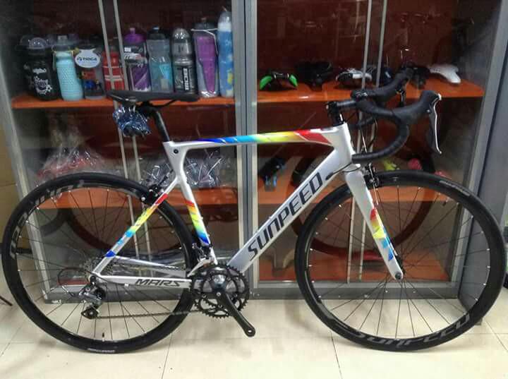 Sunpeed Mars (Category: Bicycles) located in Manila. Submitted by sam0915 (Listing ID 185608553, Image 2). Description: Alloy frame 2x8 speed Claris STI/RD/FD Alloy drop bar/stem/seat post Caliper brake Sealed bearing BB Quick release hub Double wall alloy rim Tire 700x23c >For inquiries pls call 09122548694 >Look for Sam or pao >Unit 2,3001 pesa bldg Ramon Magsaysay blvd sampaloc mnla >FREE delivery within metro manila.