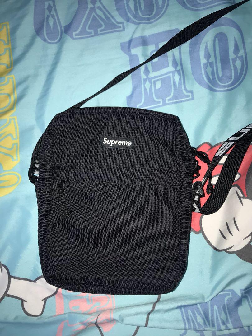 supreme black shoulder bolsa ss18