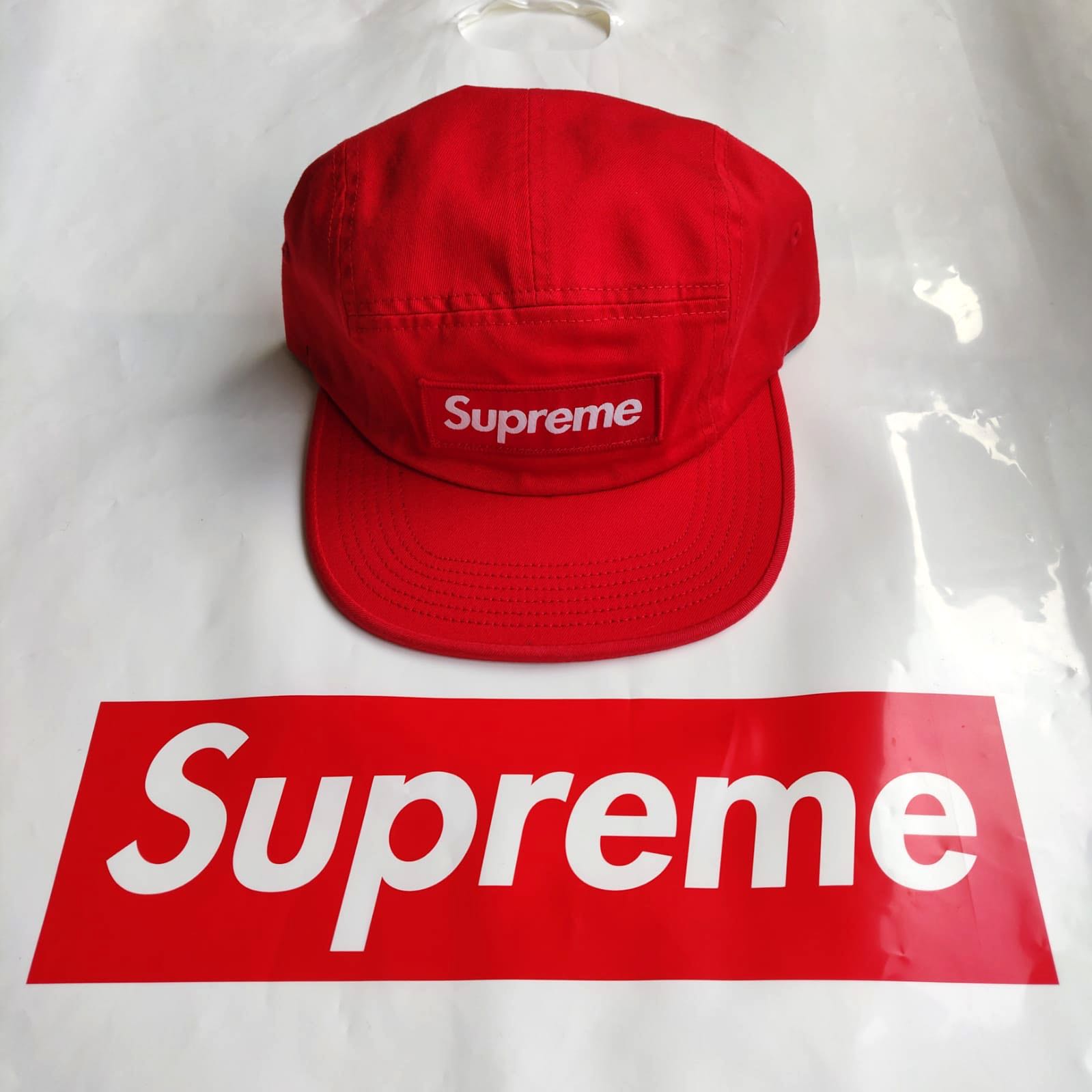 Supreme Washed Chino Twill Camp Cap - Red, Men's Fashion, Watches
