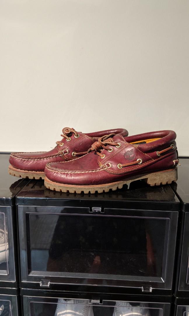timberland red boat shoes