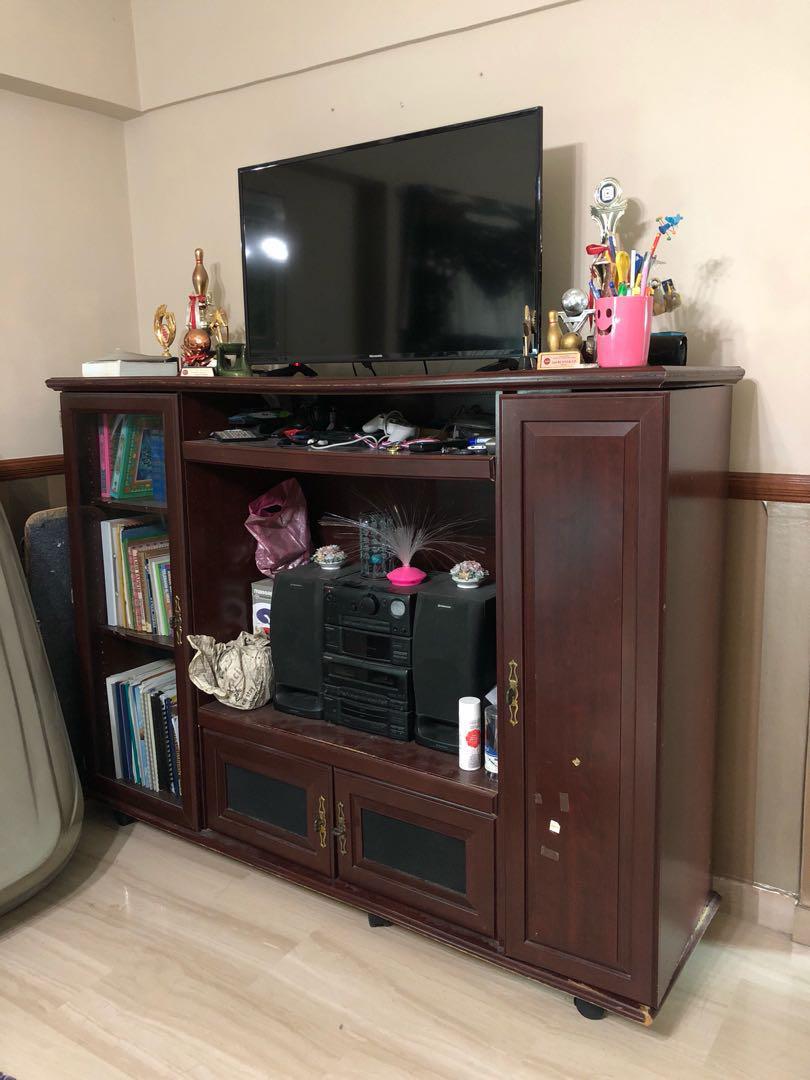 Tv Cabinet Display Cabinet W Wheels Furniture Shelves