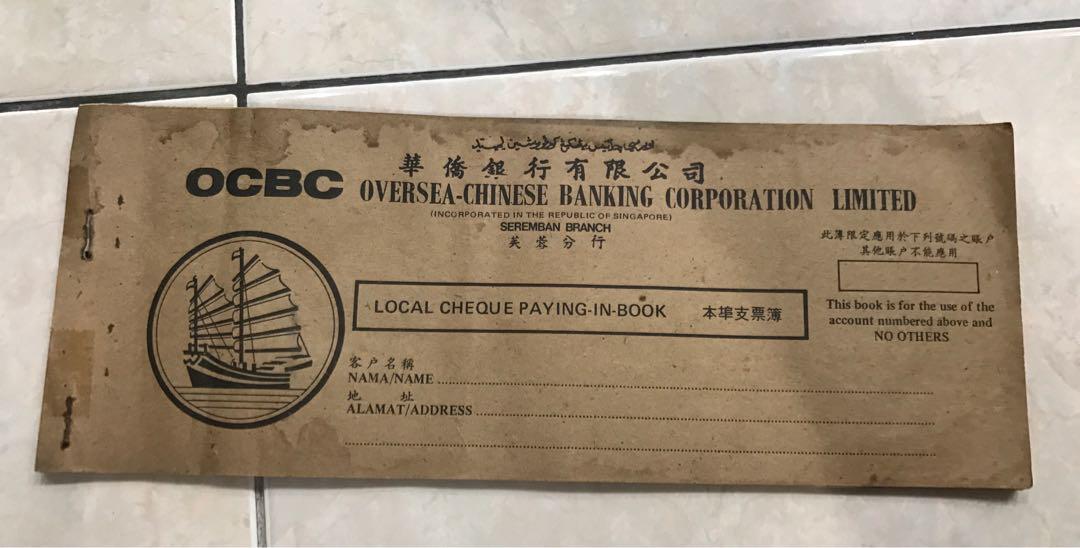 Vintage Ocbc Cheque Paying In Book Hobbies Toys Memorabilia Collectibles Religious Items On Carousell