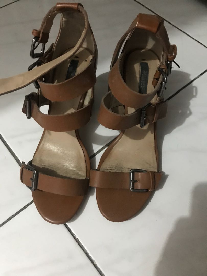 zara denim heels