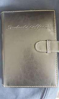 Starbucks vintage 2007 planner with black leather cover