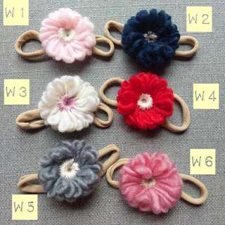Woolly Series: Baby Kids Bow Flower Headbands
