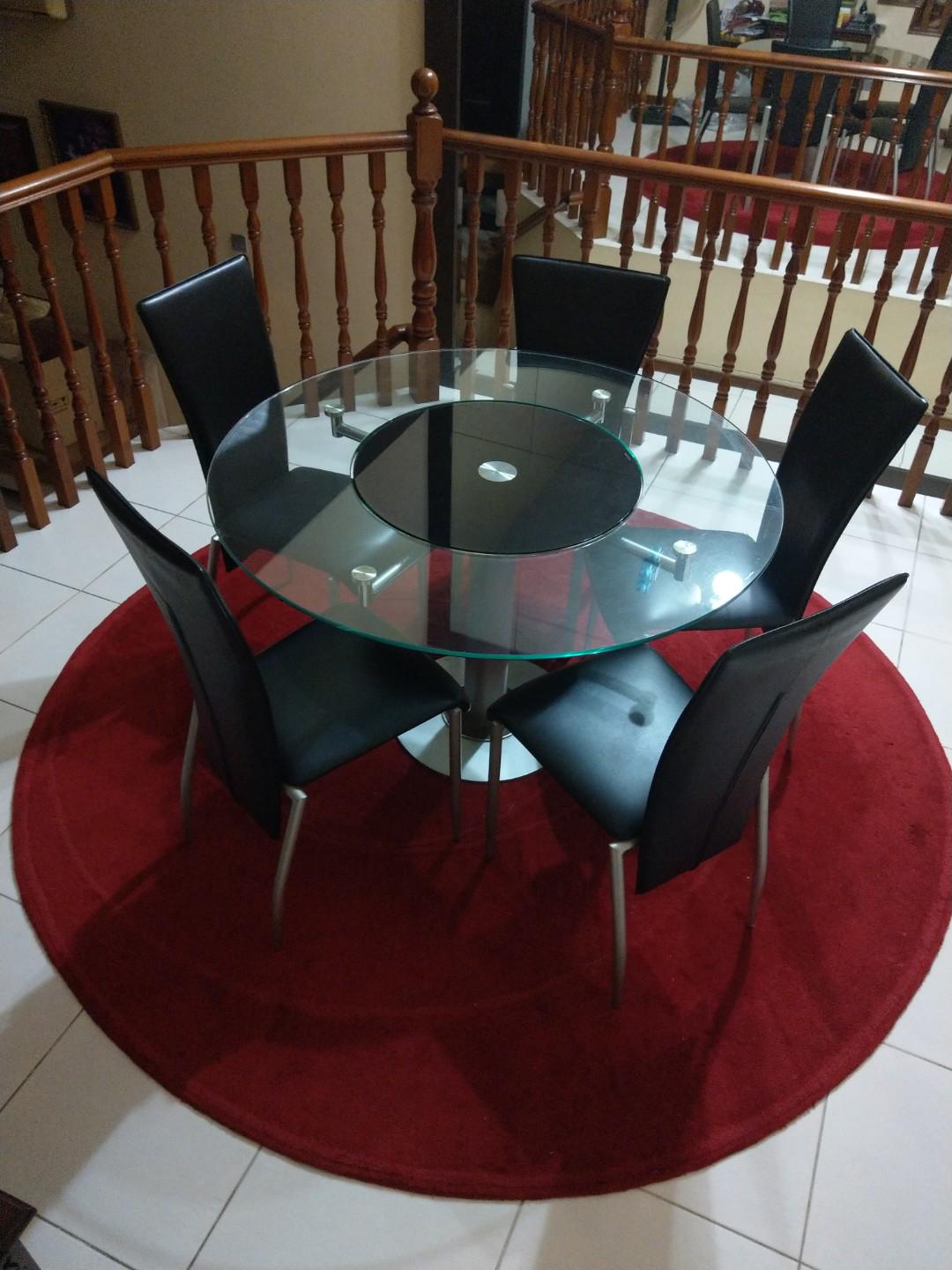 Beautiful dining table with revolving centre piece, Furniture & Home ...