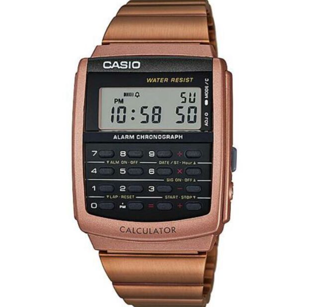 casio calculator watch rose gold