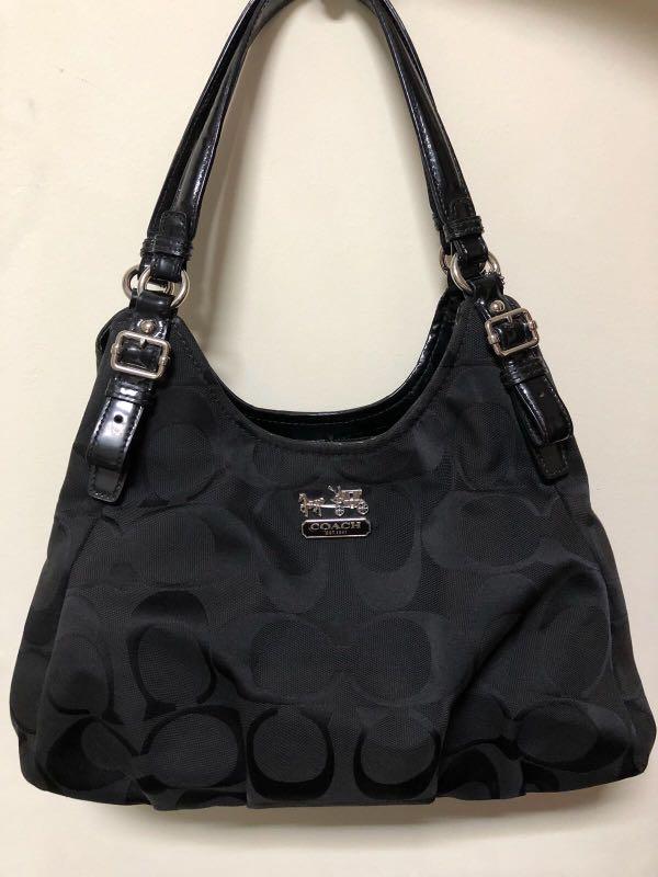 Coach Madison Op Art sateen Maggie shoulder Bag