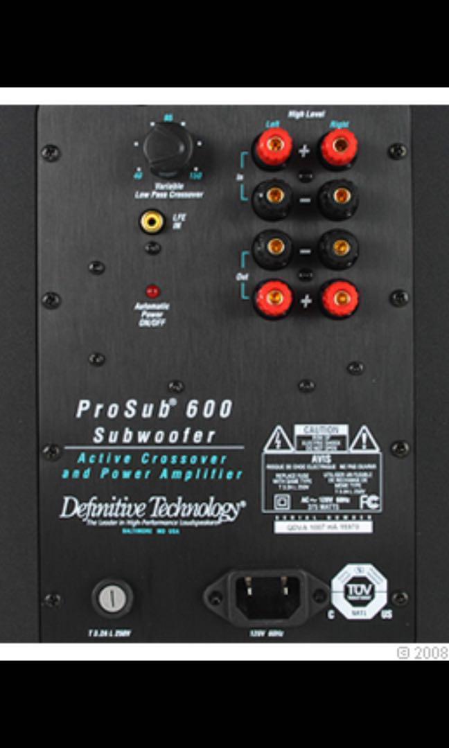 Definitive Technology ProSub 600 Subwoofer, Audio, Soundbars, Speakers & Amplifiers on Carousell