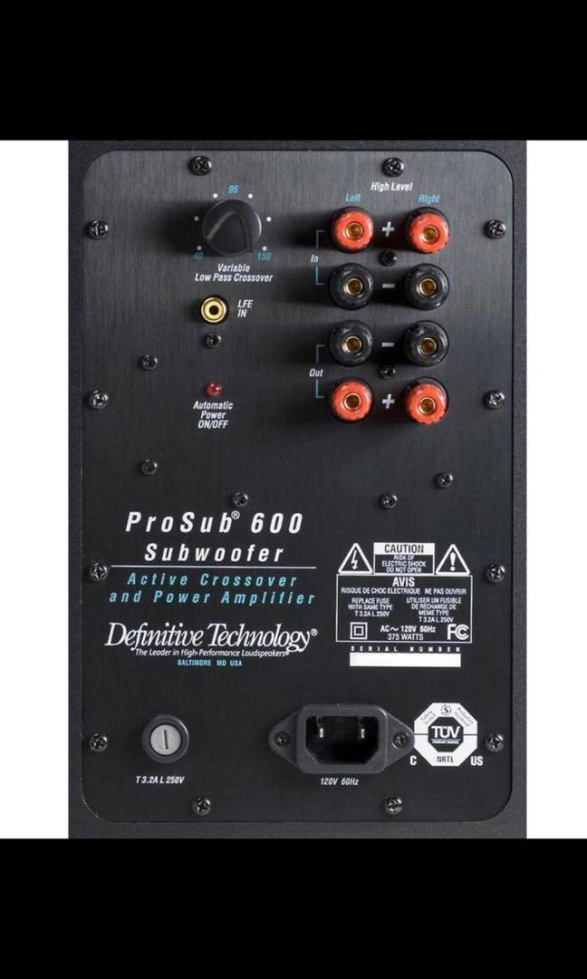 Definitive Technology ProSub 600 Subwoofer, Audio, Soundbars, Speakers