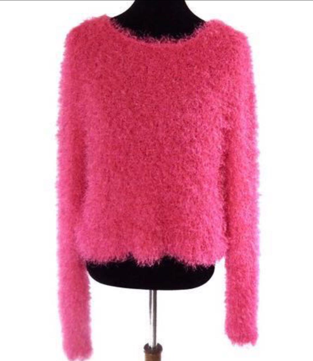 Furry pink cheap sweater