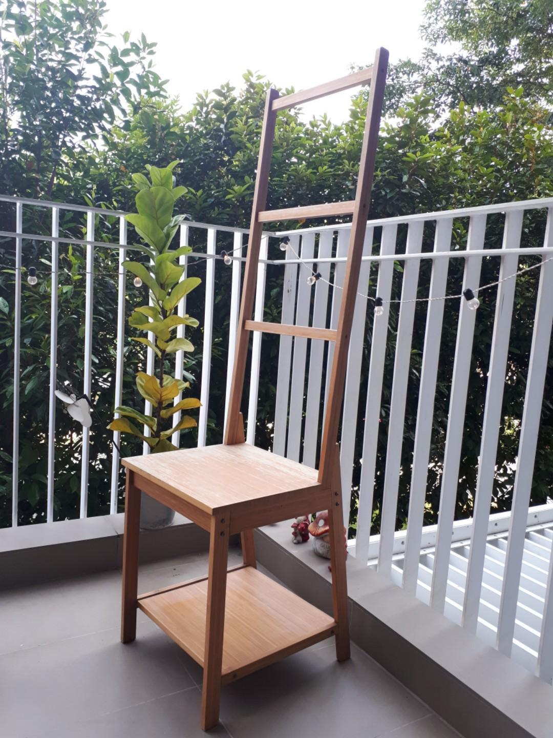 Ikea Ragrund bamboo stand towel rack chair