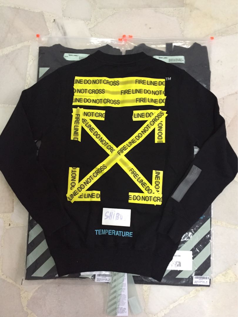 off white firetape sweatshirt