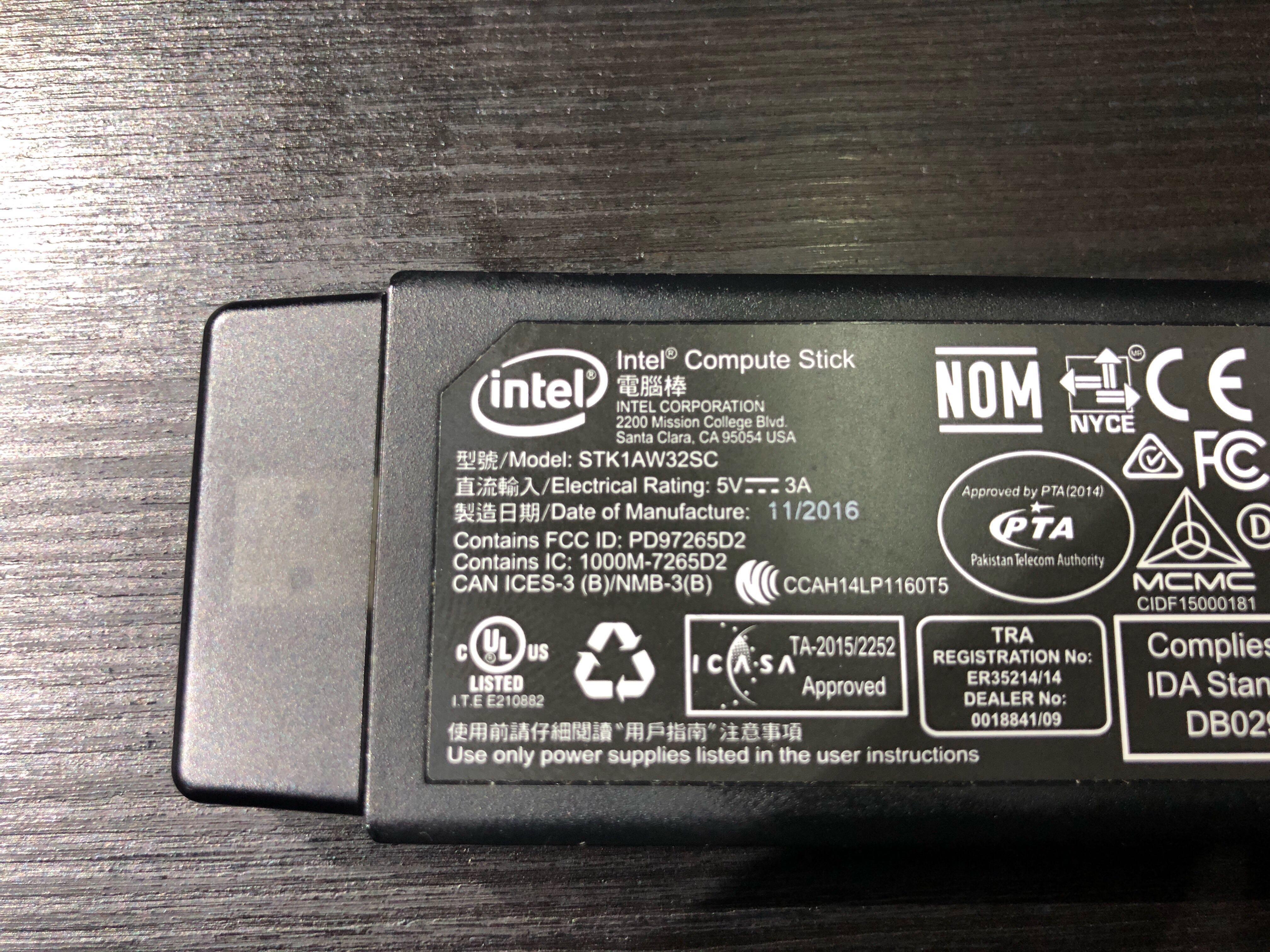 Intel Compute Stick STK1AW32SC, 電腦＆科技, 桌上電腦 - Carousell