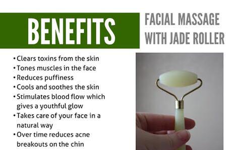 Jade Roller (Category: Massage Devices) located in Manila. Submitted by shoprehab (Listing ID 185868170, Image 3). Description: 100% HIGH QUALITY JADE ROLLER ✅reduces puffiness ✅clears toxins from the skin ✅tones facial muscles ✅stimulate blood flow and lymphatic drainage.