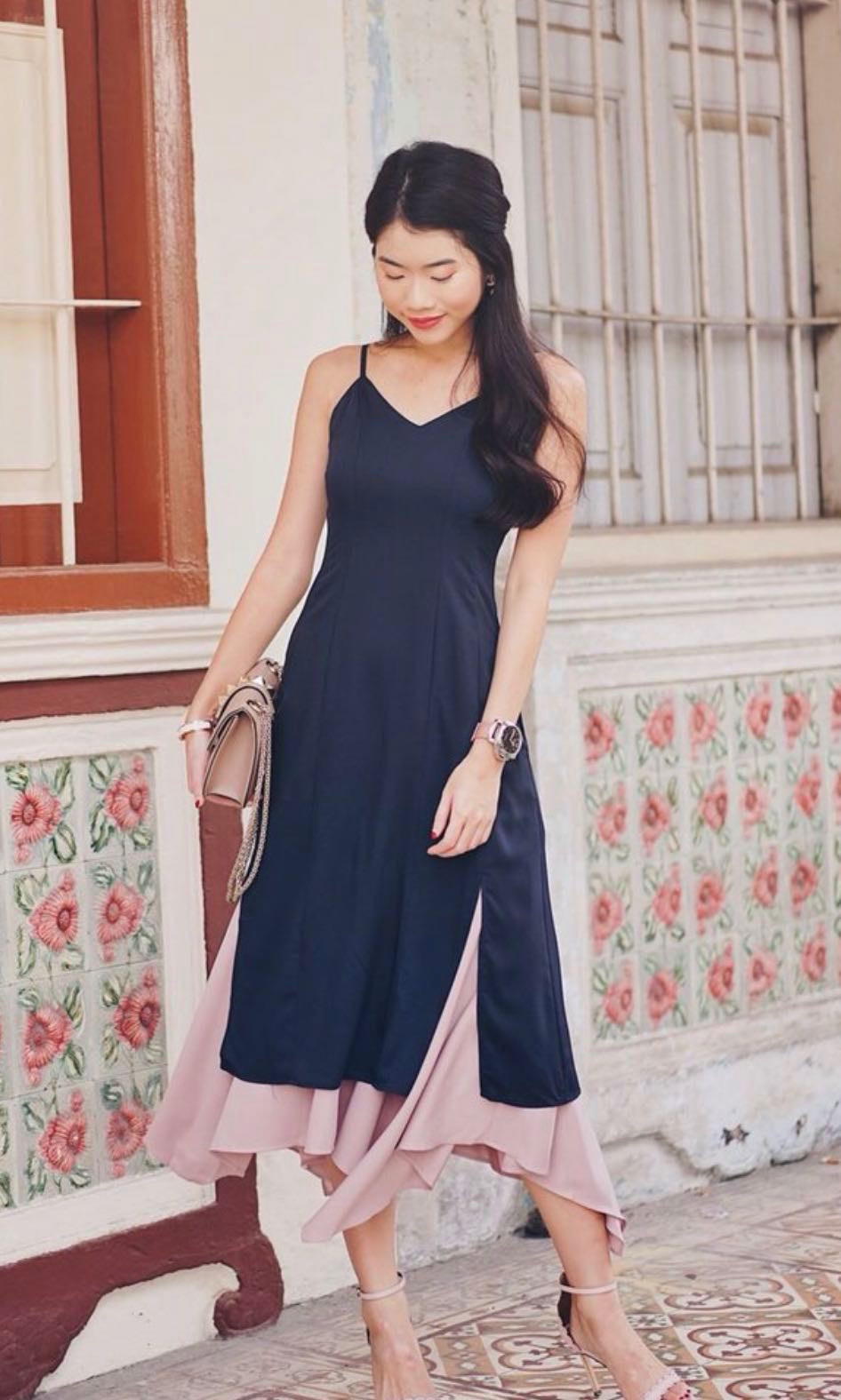 Handkerchief Hem Maxi Dress