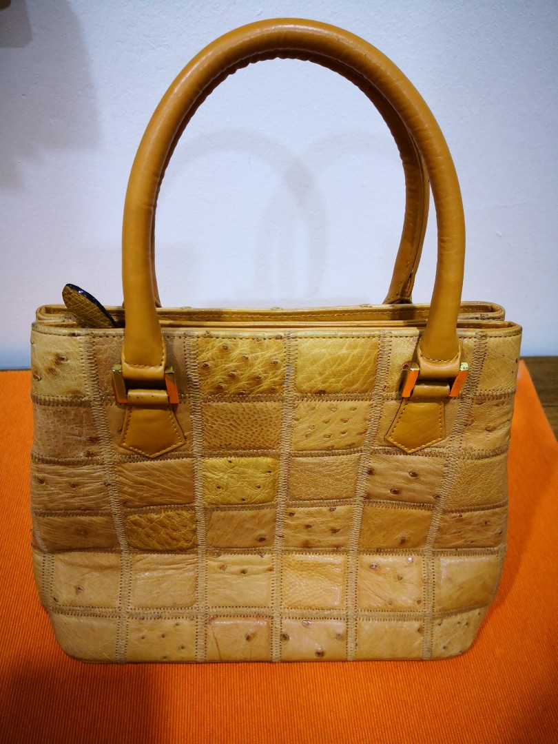 Ostrich skin vintage bag from japan, Women's Fashion, Bags & Wallets