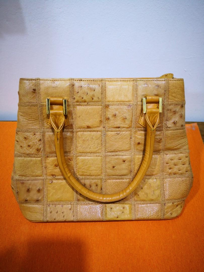 Ostrich skin vintage bag from japan, Women's Fashion, Bags & Wallets