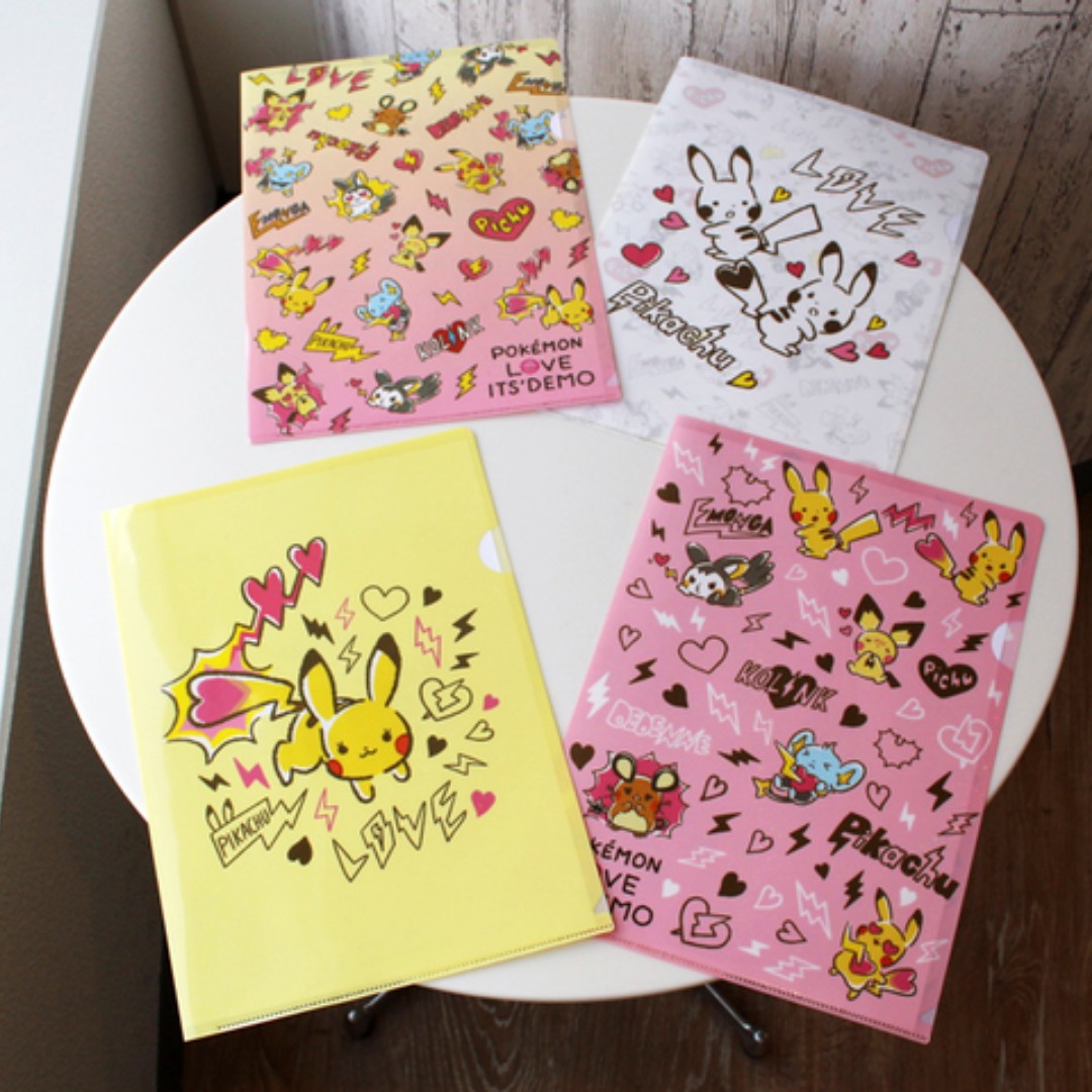 Pokemon Love Its Demo Its Demo Pikachu And Friends Clearfile 2pc Set Entertainment J Pop On Carousell