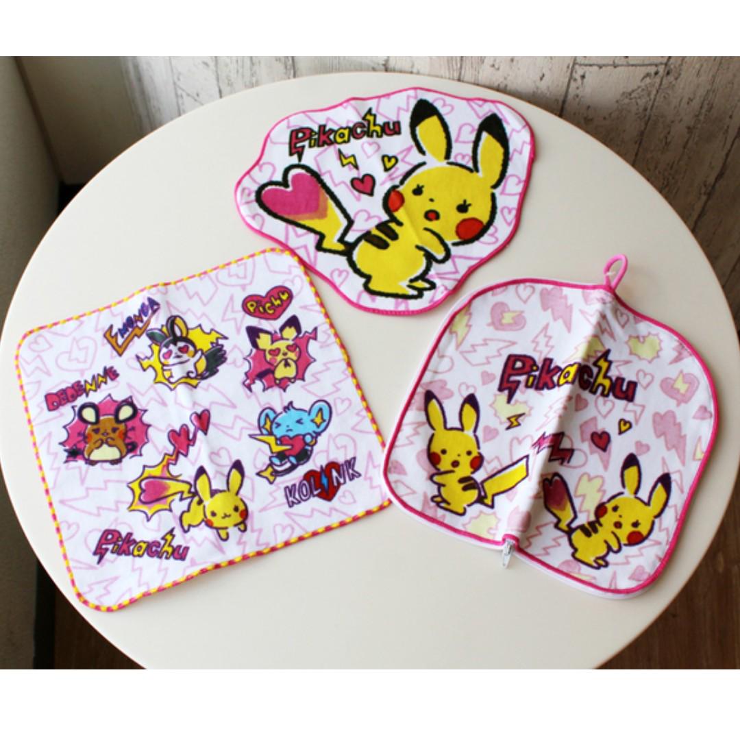 Pokemon Love Its Demo Its Demo Pikachu And Friends Wash Towel Die Cut Towel Towel Pouch Entertainment J Pop On Carousell