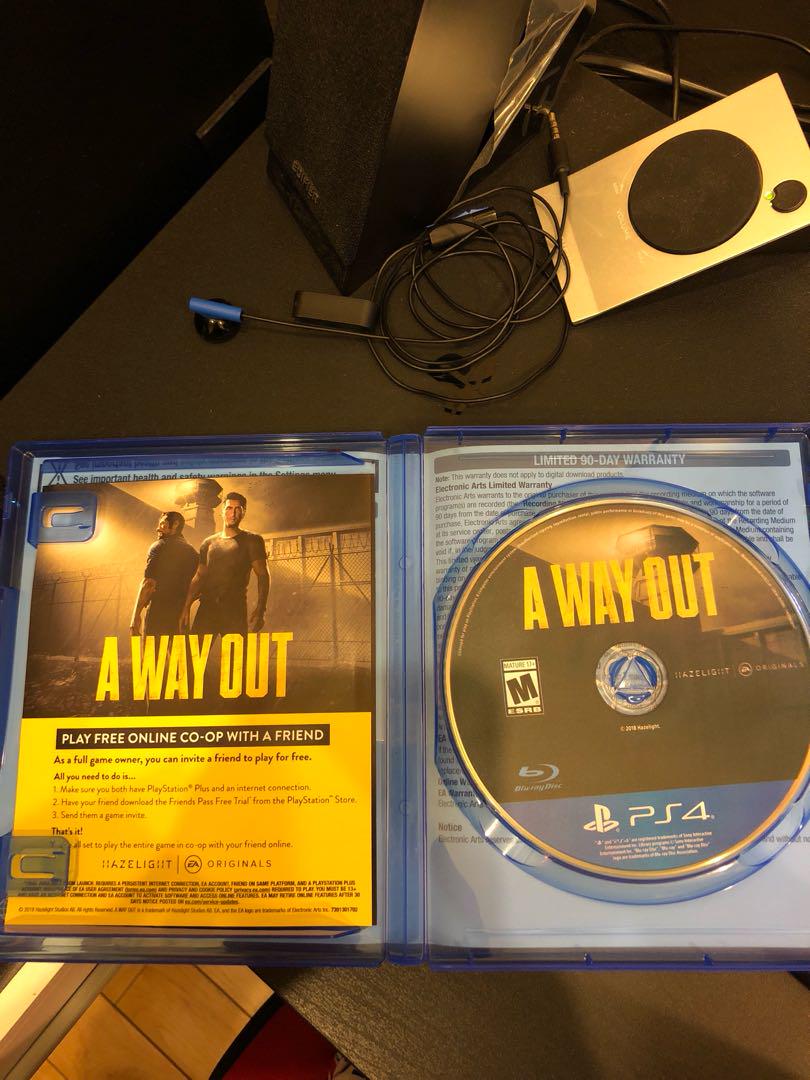 PS4 A WAY OUT, 電子遊戲, 電子遊戲, PlayStation - Carousell