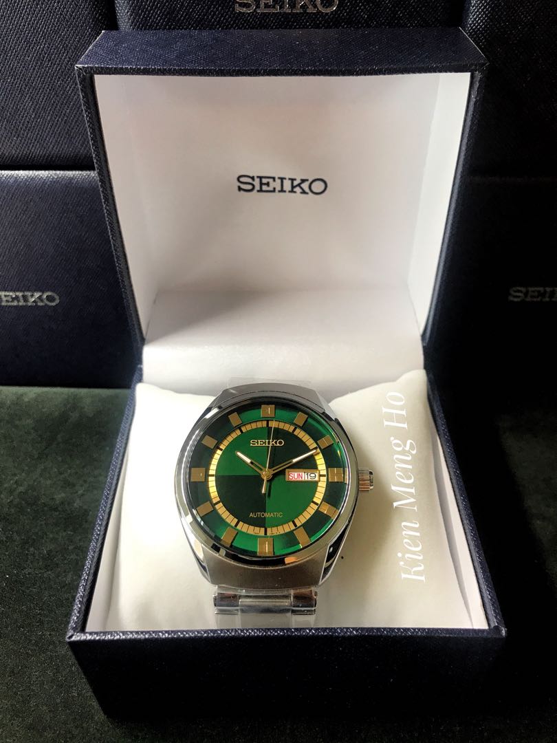 Rare Seiko Classic automatic men s watch emerald green dial with gold indices snkn81k1 SNKN81K1 snkn81k SNKN81 snkn81 SNKN81 RETRO SEIKO retro seiko Seiko