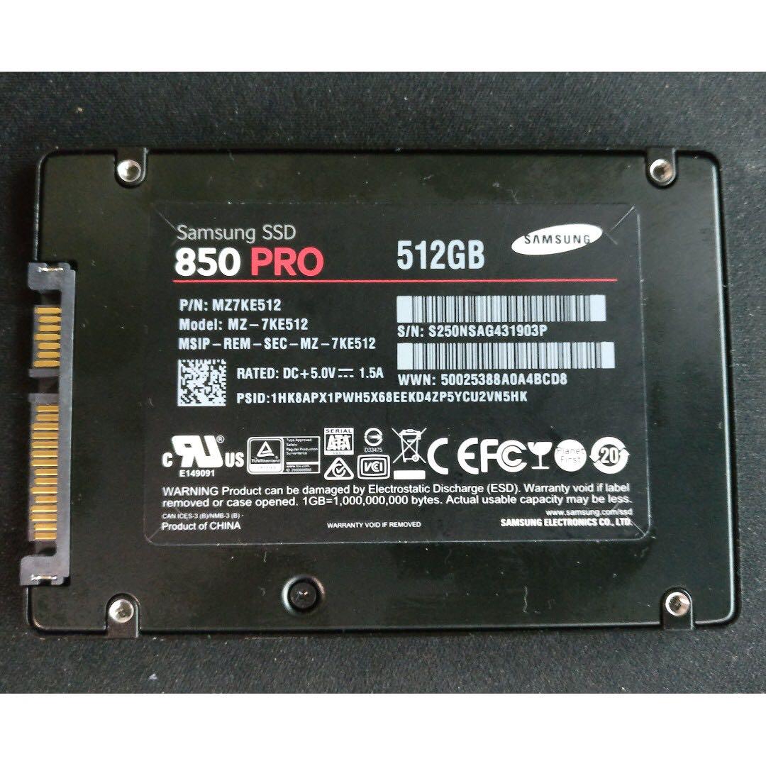 Samsung Ssd 850 Pro 512gb Electronics Computer Parts Accessories On Carousell