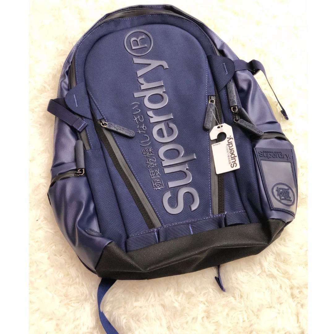 blue superdry backpack