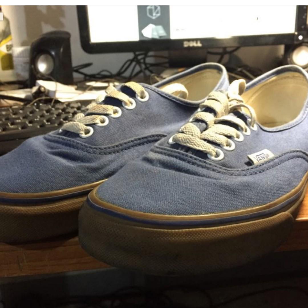 Vans authentic gum sole blue clearance