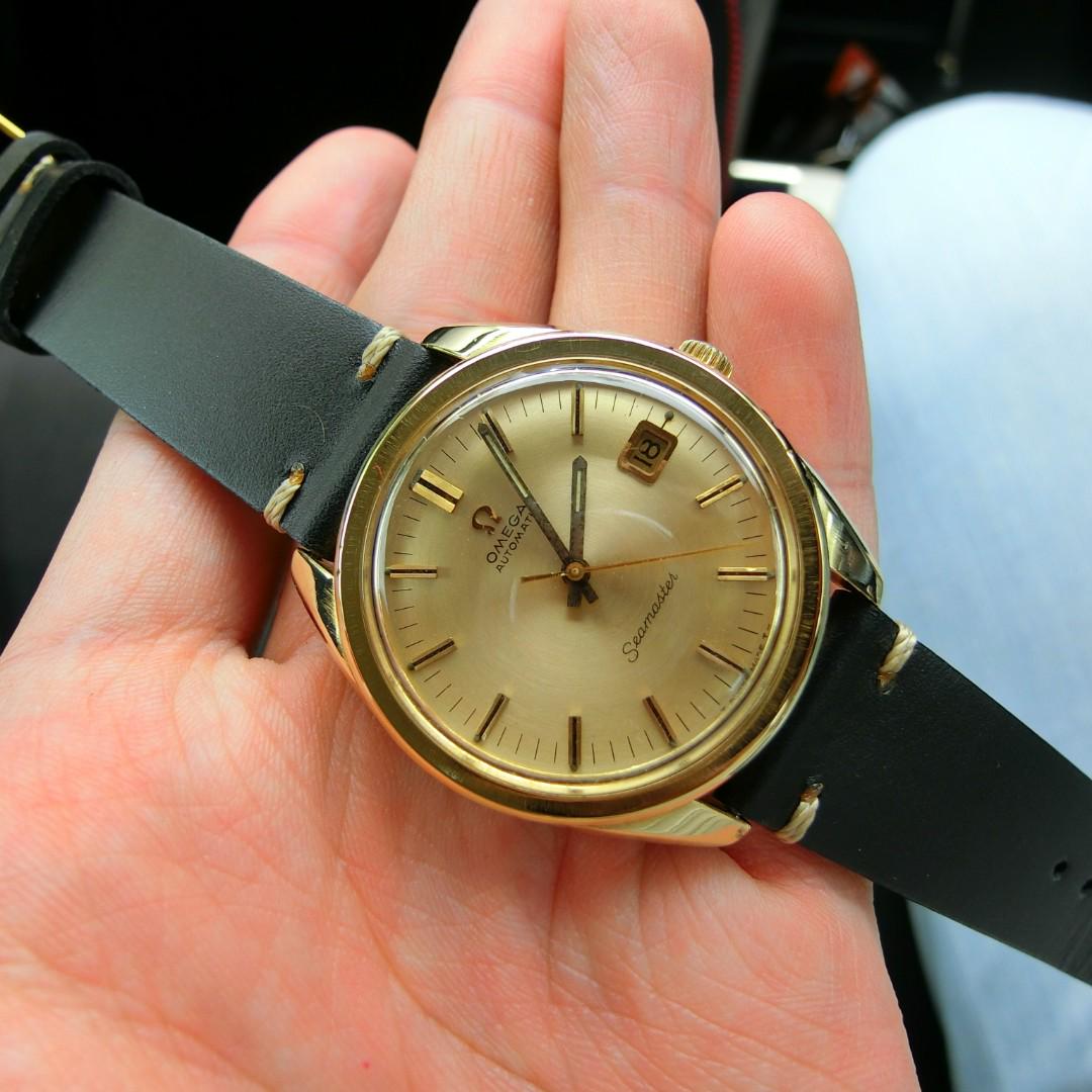 Vintage omega seamaster outlet gold plated watch