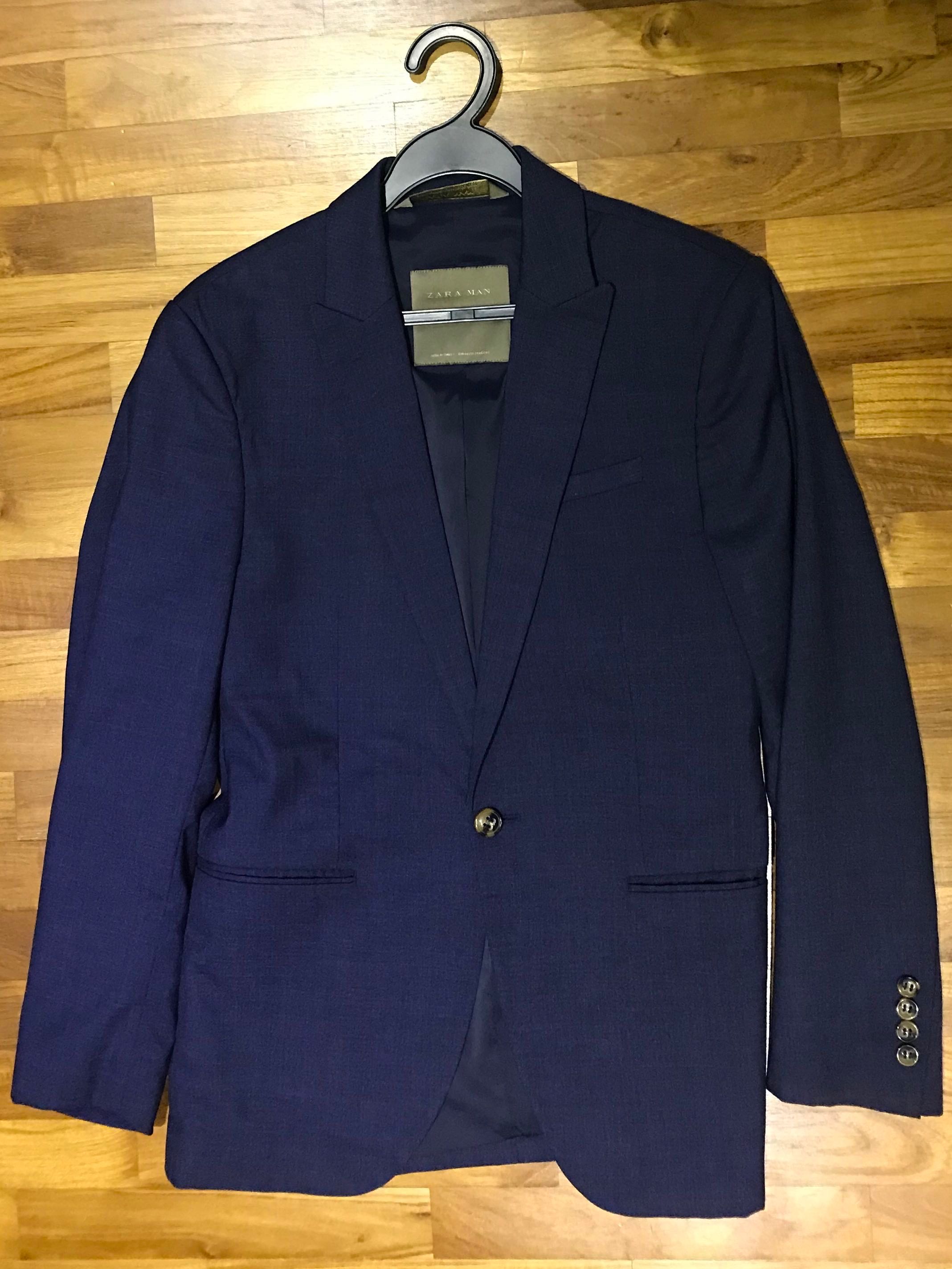navy blue suit zara
