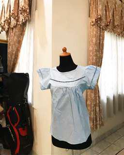 Blue blouse cotton S-M