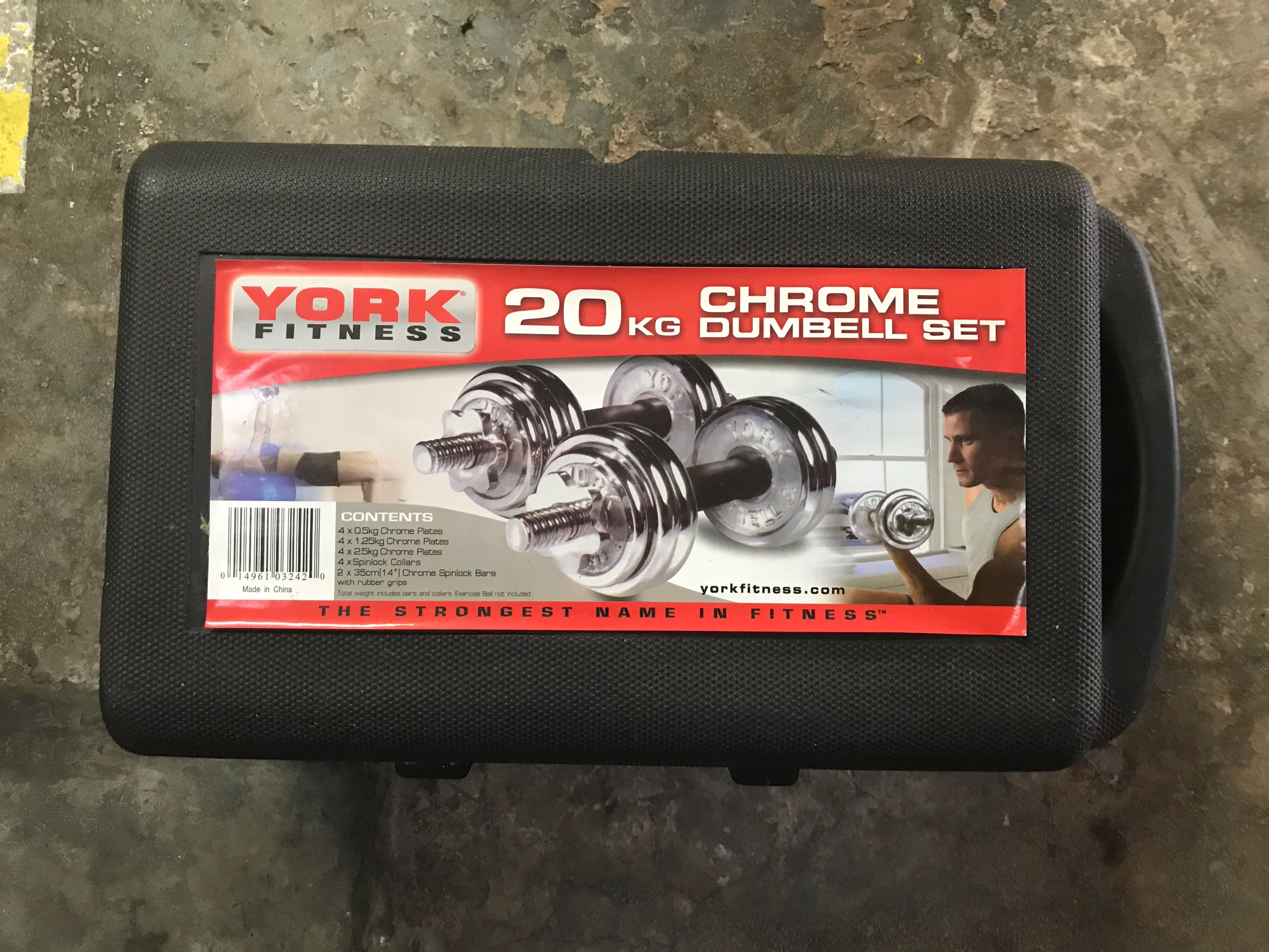 20KG YORK CHROME DUMBBELL SET Sports Equipment Exercise
