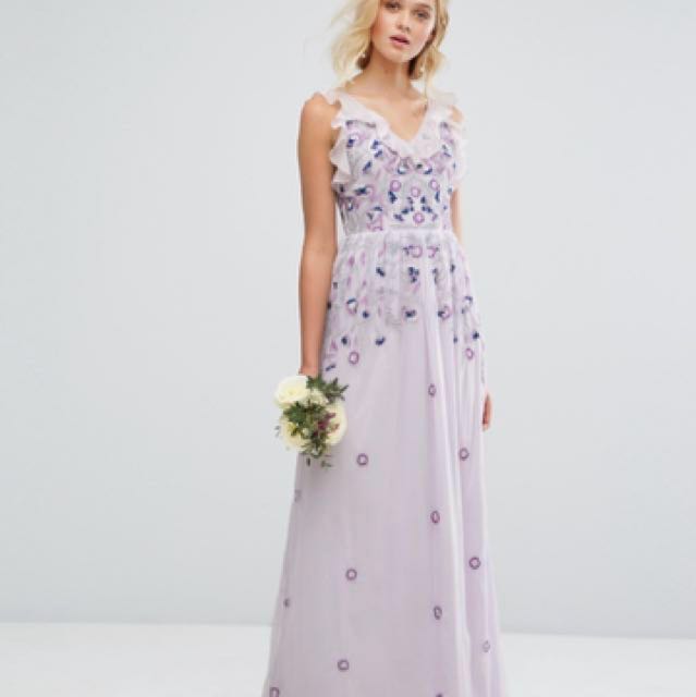 amelia rose vintage ruffle maxi dress