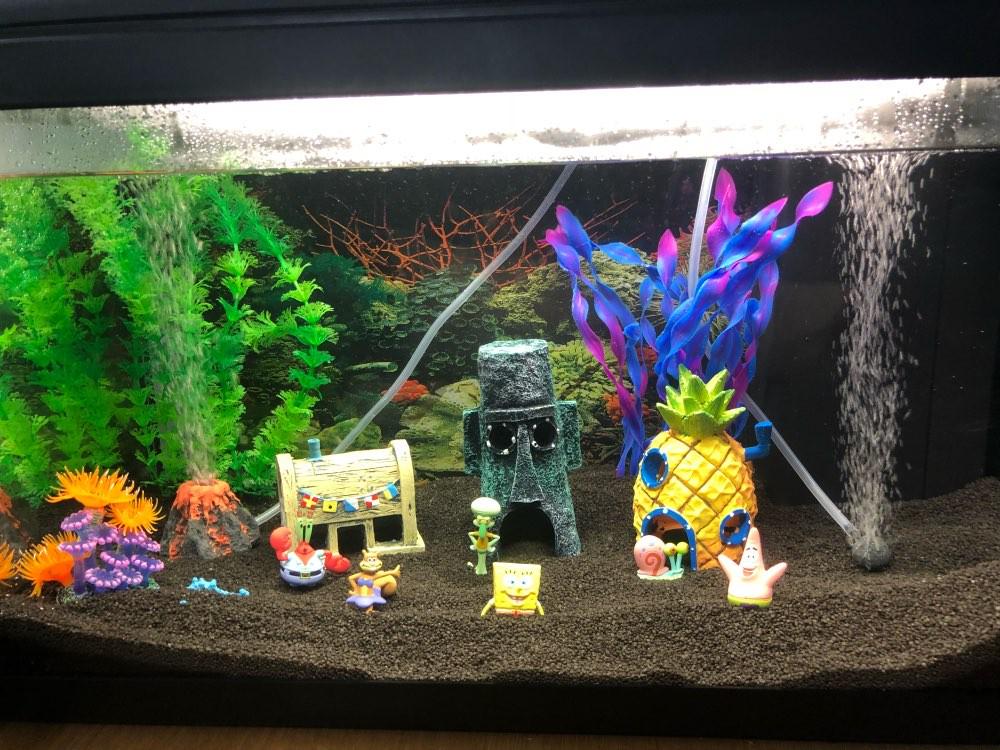 Aquarium Spongebob Decoration Pineapple House Squidward Easter Island Egyptian Pharaoh Pyramid Figures Fish Tank Decor Pet Supplies For Fish Fish Tank Accessories On Carousell