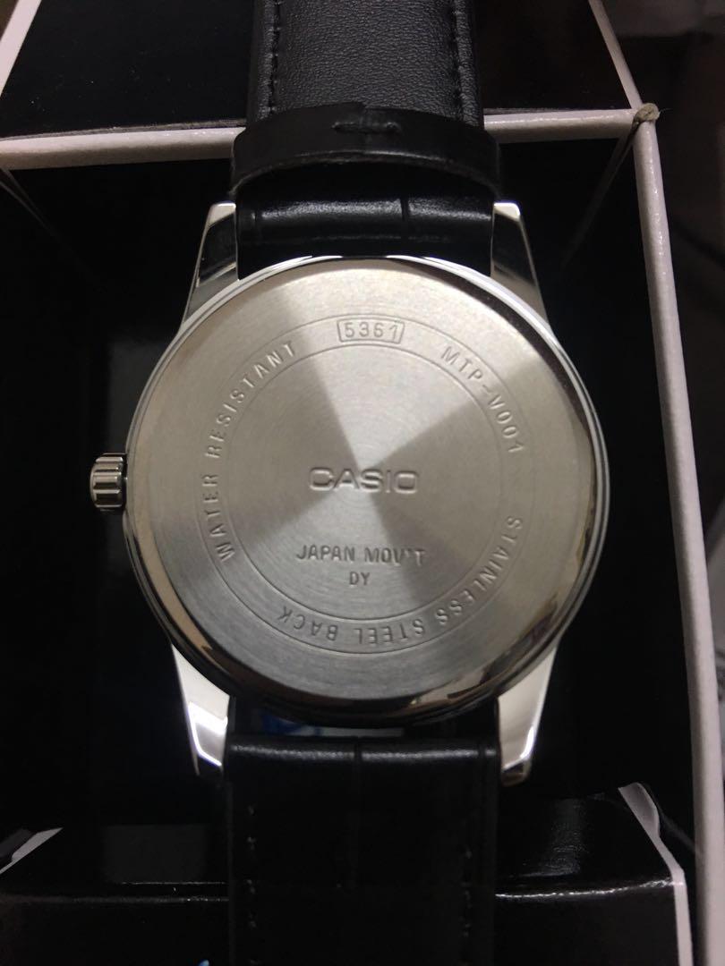 Authentic Casio MTP V001 analog leather watch Men s Fashion