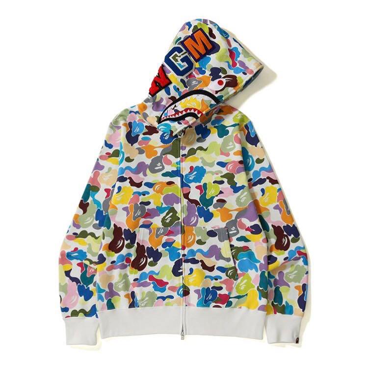 bape multi camo shark