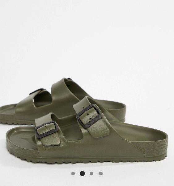 green birkenstock sandals