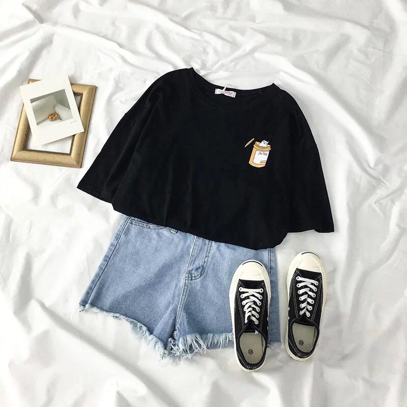Can Of Cat Tumblr Cute Japanese Print Shirt Women S Fashion